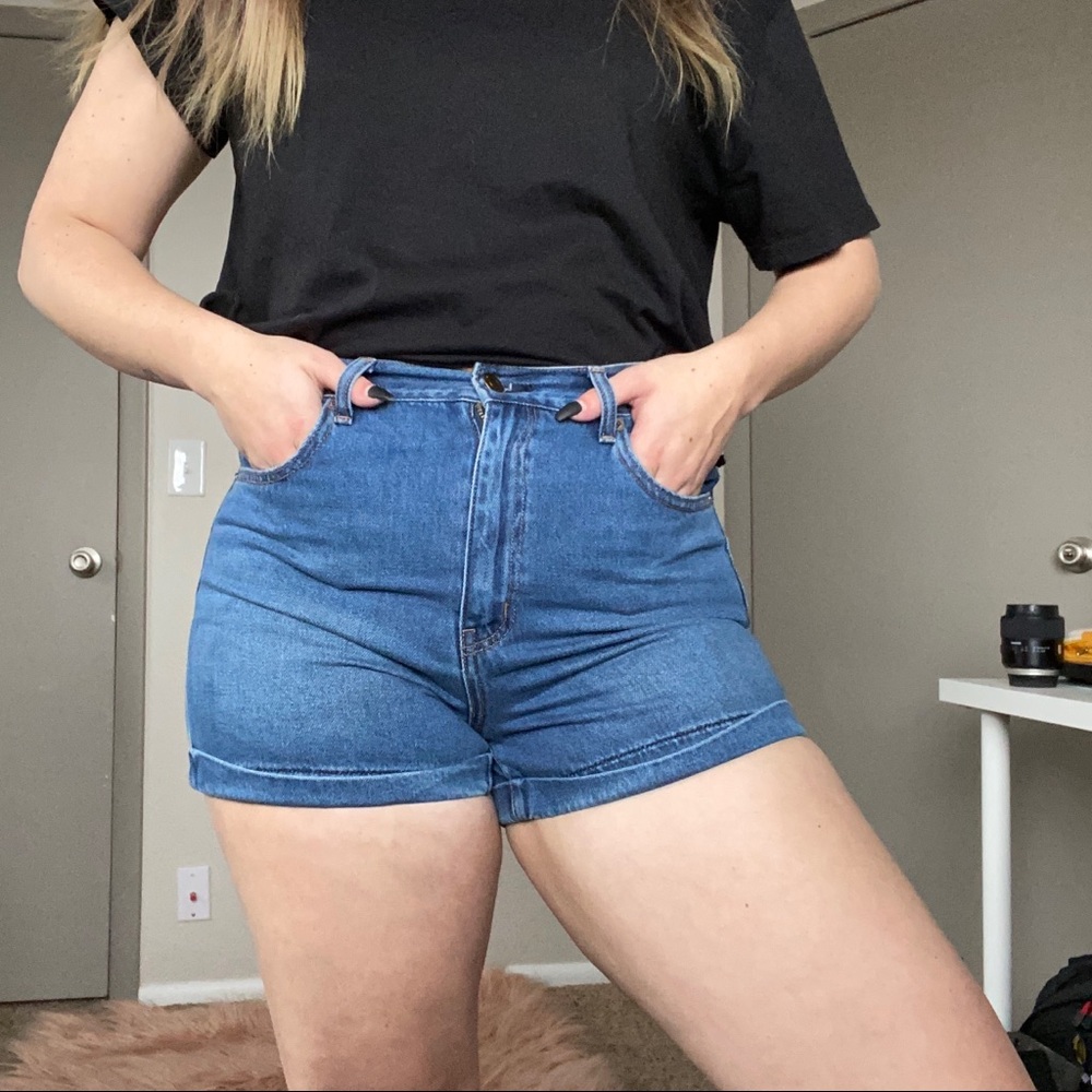 american eagle denim mom short size 12